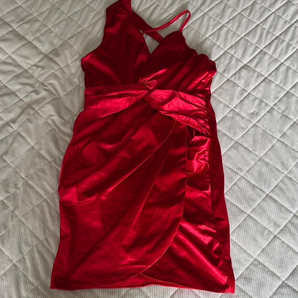Fashion Nova One Shoulder Red Dress